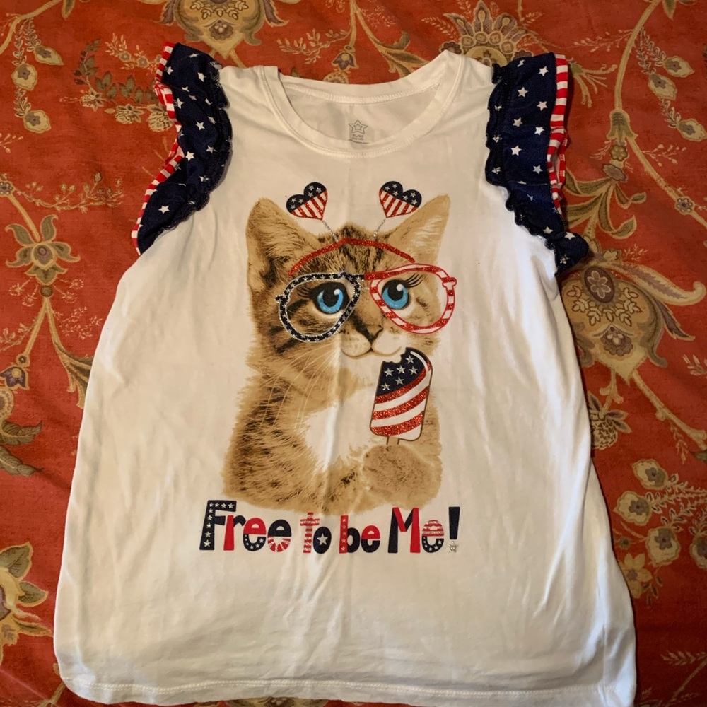 Girls 4th of July tank top
